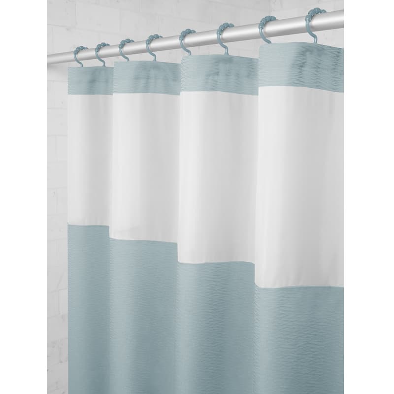 Maytex Smart Curtain Hendrix View Fabric Shower Curtain Attached Hooks