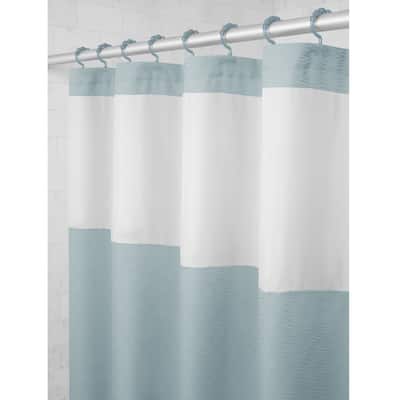 Maytex Smart Curtain Hendrix View Fabric Shower Curtain Attached Hooks