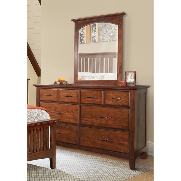 Shop Modern Mission Bedroom Dresser With Beveled Mirror Included