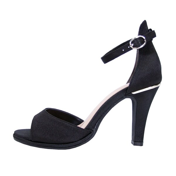 black strappy heels wide width