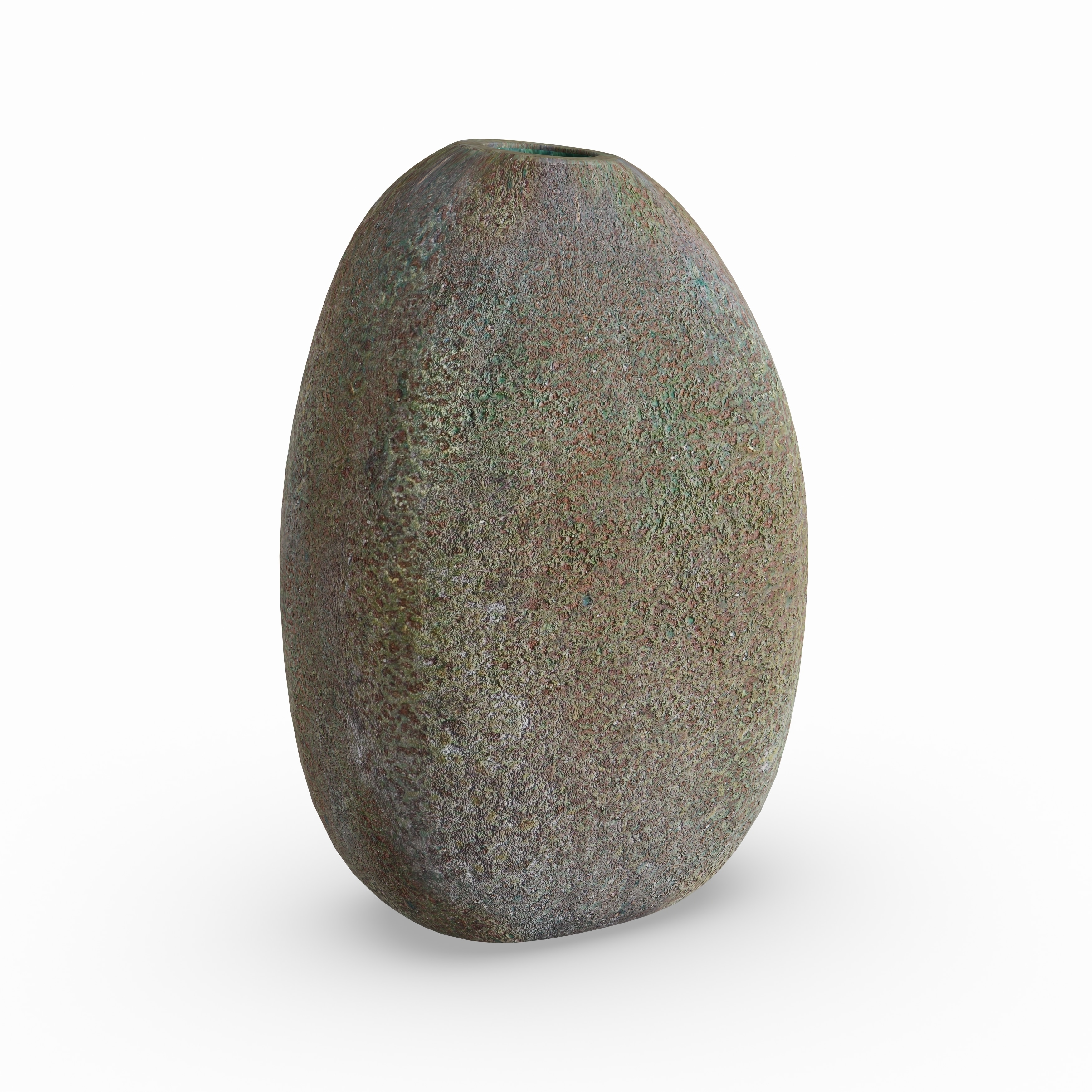 Modern Glass Oval Green Vase (10'' x 7'')