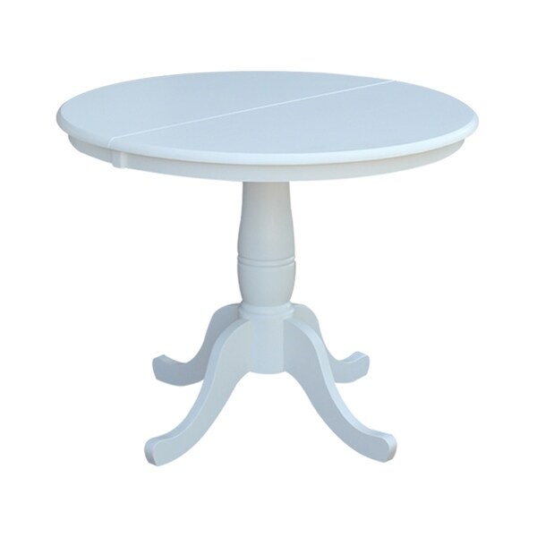 Shop Copper Grove Jefferson 36 inch White Round Top Pedestal Table With 12 inch Leaf Free