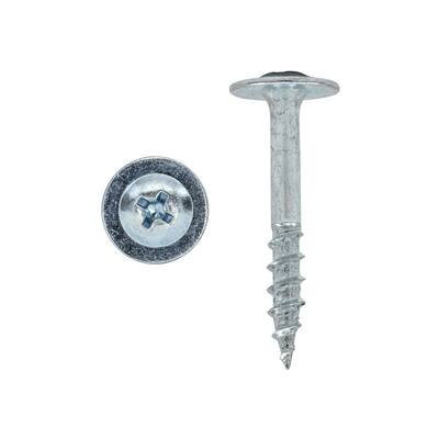 #8 x 1-1/4" Drawer Front Screws, Phillips Truss Head, Zinc, 1000 Pack
