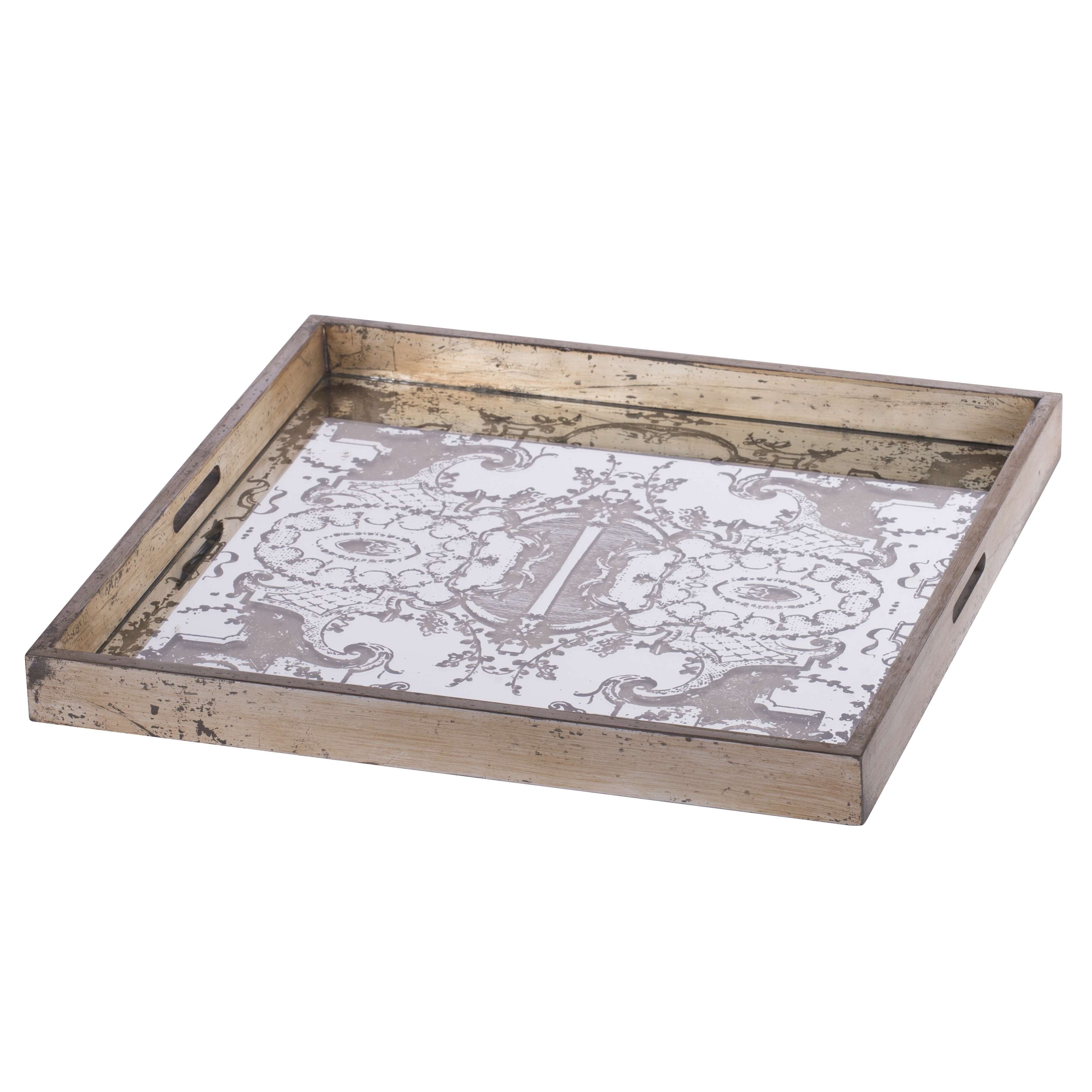 Shop Idony Classic Mirrored Tray 20x20 Inches On Sale