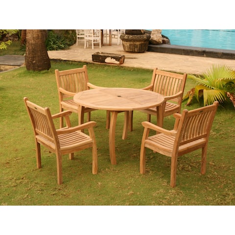 Jakarta Teak Outdoor Patio Dining Set (5-Piece)