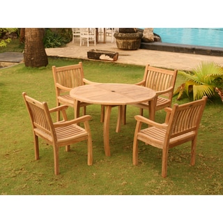 Jakarta Teak Outdoor Patio Dining Set (5-Piece) - On Sale - Bed Bath ...