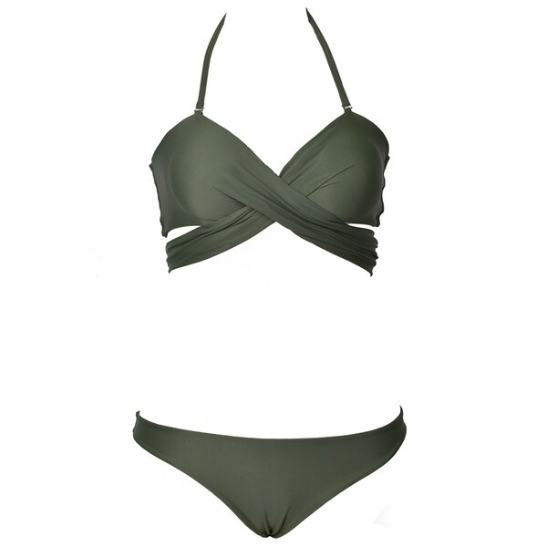 army green bathing suit top