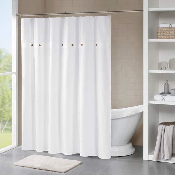 Shop Madison Park Rianon Cotton Waffle Weave Shower Curtain 3