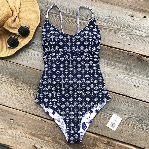 cupshe blue one piece