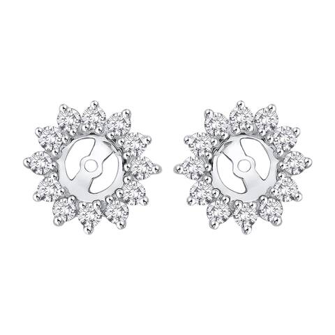 14k White Gold 1/4ct TDW Diamond Earring Jackets (I-J, I1)