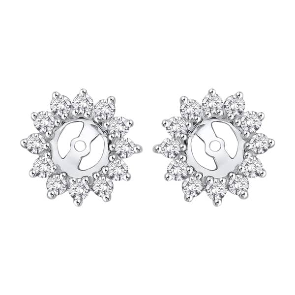 slide 1 of 3, 14k White Gold 1/4ct TDW Diamond Earring Jackets (I-J, I1)
