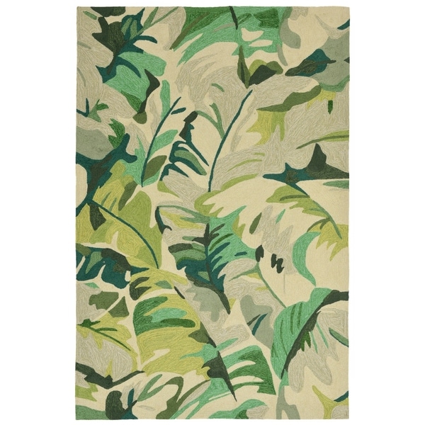 Liora Manne Capri Fan Leaf Outdoor Rug (3'6 x 5'6) - 3'6 x 5'6