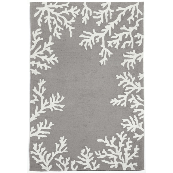 Liora Manne Capri Coral Border Outdoor Rug (3'6 x 5'6) - 3'6 x 5'6