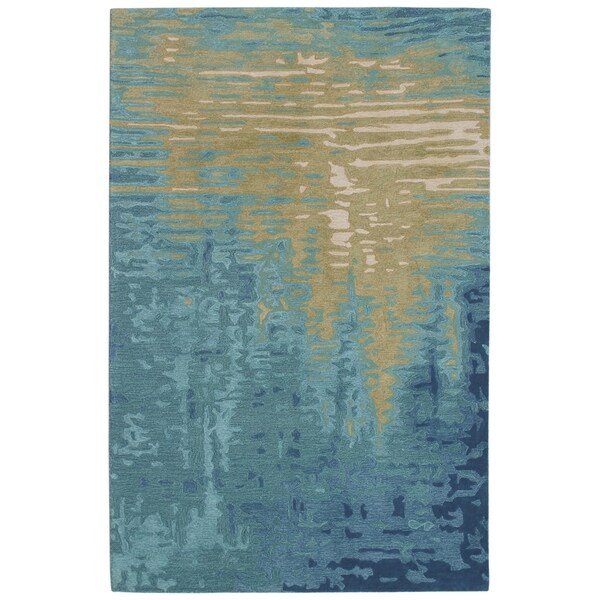Liora Manne Corsica Reflection Wool Indoor Rug Ocean 3'6" X 5'6" - 3'6 X 5'6