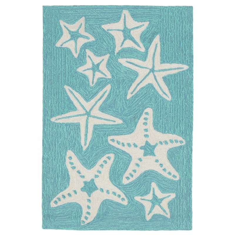 Liora Manne Capri Starfish Indoor/Outdoor Rug - 2' x 3' - Aqua