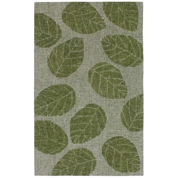 Liora Manne Savannah Leaf Wool Indoor Rug Green 2' X 3' - 2' X 3'