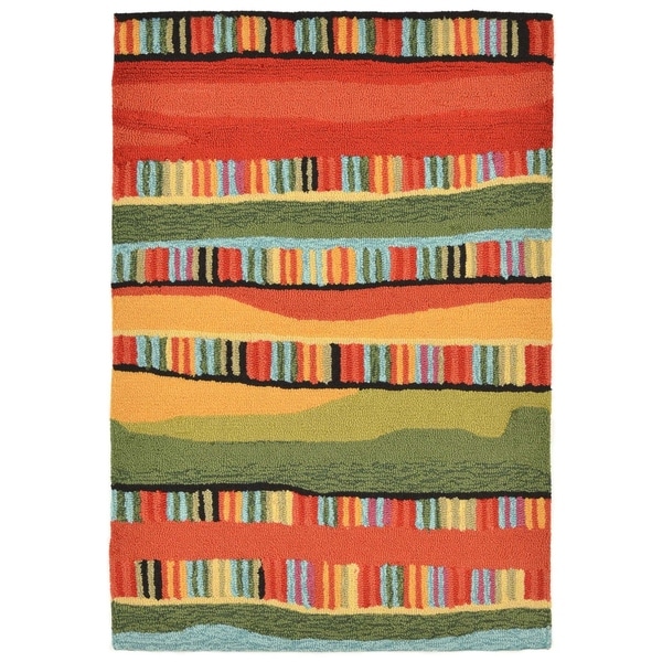 Liora Manne Ravella Organic Stripes Outdoor Rug (2' x 3') - 2' x 3'