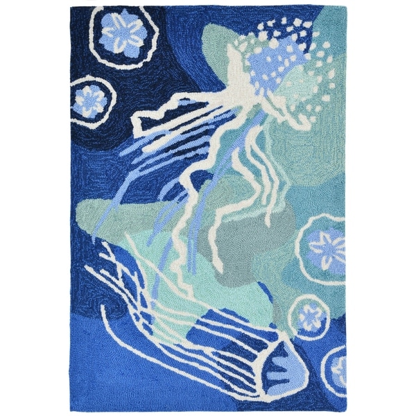 Liora Manne Capri Jellyfish Outdoor Rug (2' x 3') - 2' x 3'