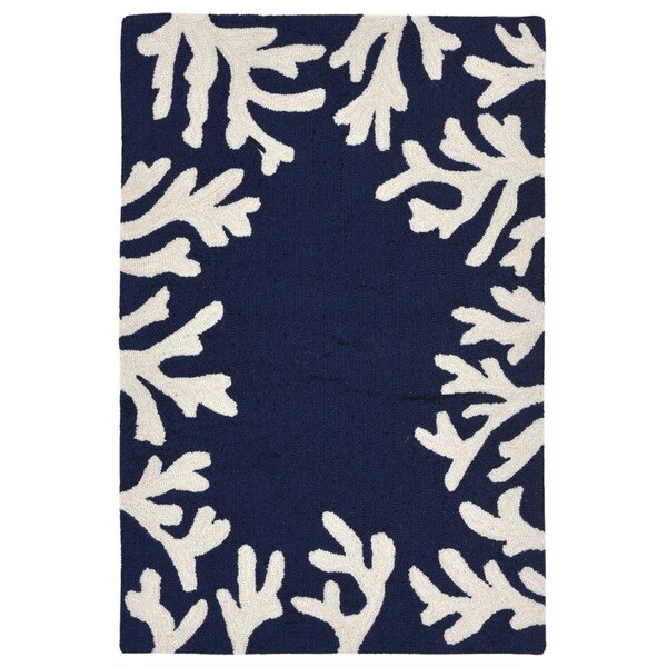 Liora Manne Capri Coral Border Outdoor Rug (1'8 x 2' 6) - 1'8 x 2' 6
