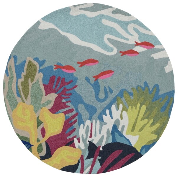 Liora Manne Ravella Ocean View Outdoor Rug (5' x 5') - 5' x 5'