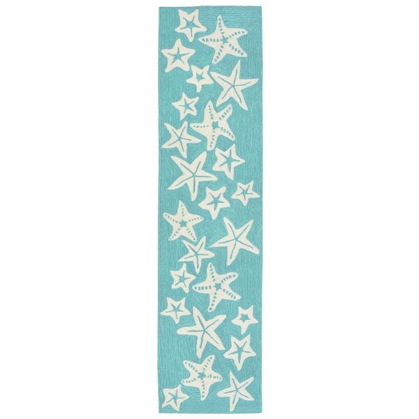 Liora Manne Capri Starfish Outdoor Rug (2' x 8') - 2' x 8'