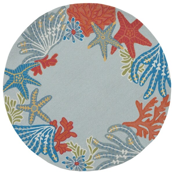 Liora Manne Ravella Sea Life Outdoor Rug (5' x 5') - 5' x 5'