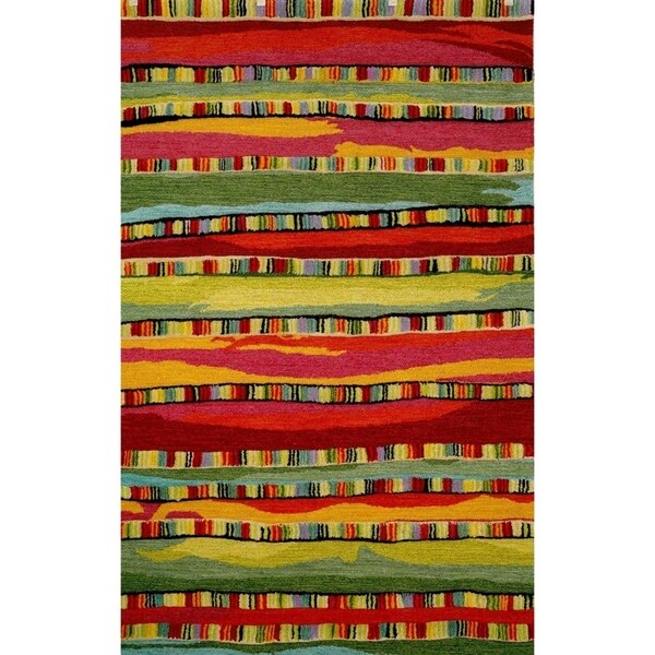 Liora Manne Seville Mosaic Stripe Indoor Wool Runner Rug Fiesta 2'3' X 8' - 2'3 x 8