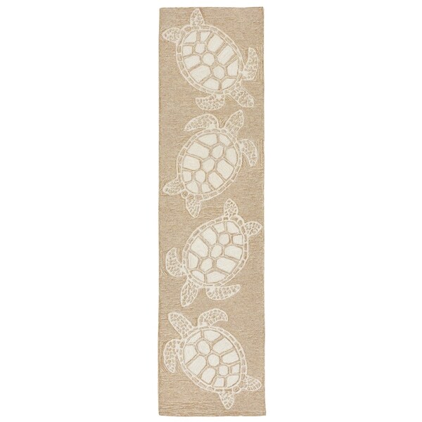 Liora Manne Capri Seaturtle Outdoor Rug (2' x 8') - 2' x 8'