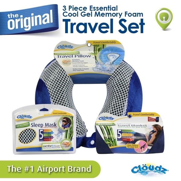 Shop Cloudz Cool Gel Memory Foam Travel Neck Pillow Travel