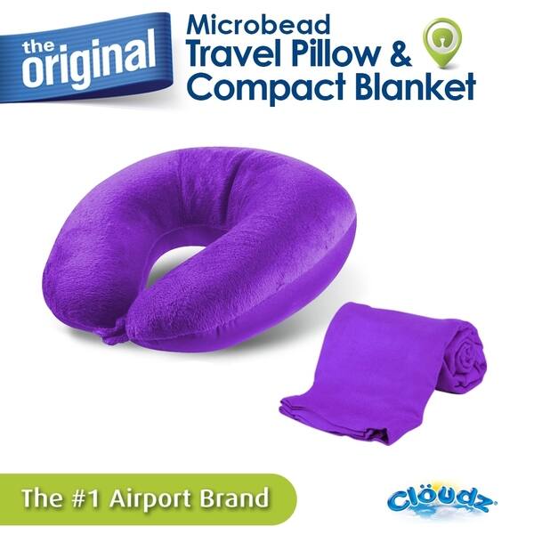 Shop Cloudz Microbead Travel Neck Pillow And Compact Blanket Set
