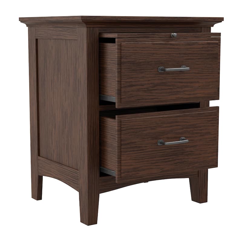Modern Mission Queen Bedroom Set with 2 Nightstands and 1 Dresser with Mirror