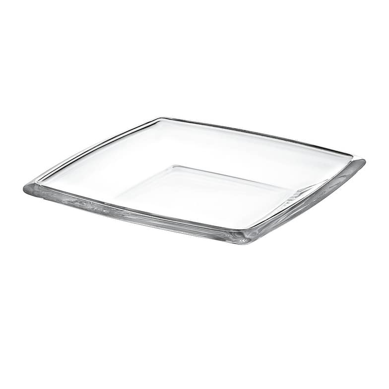 Majestic Gifts European High Quality Glass Square Platter/ Serving Tray/ Plate - 11" Diameter
