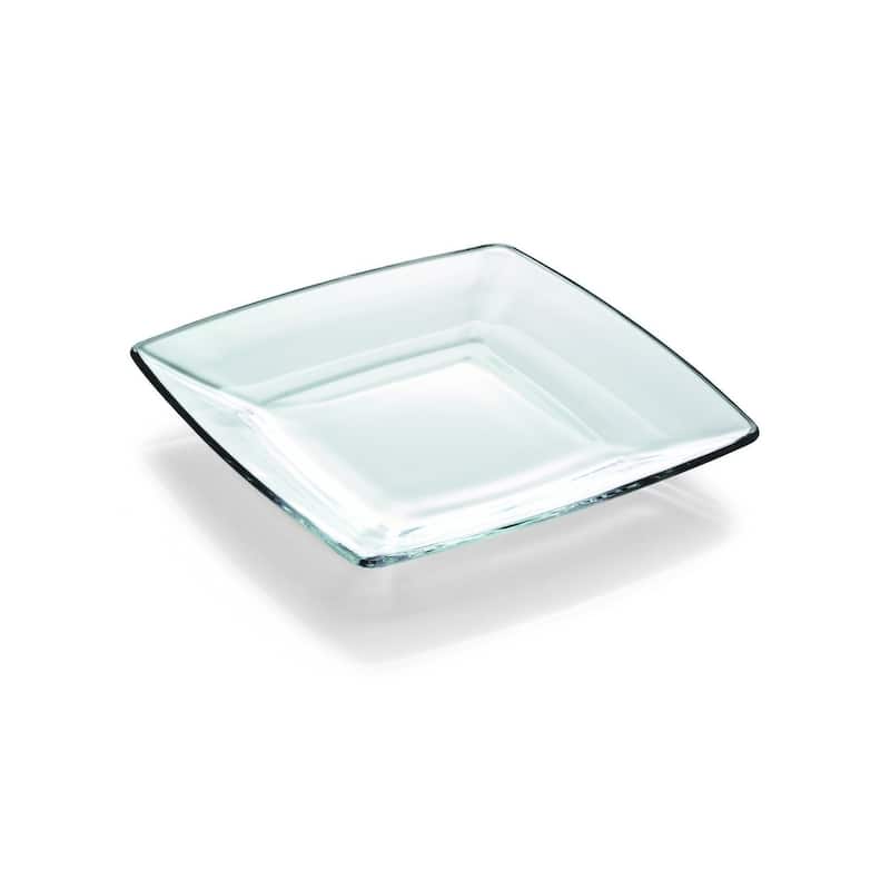 Majestic Gifts European High Quality Glass Square Salad/ Dessert Plates- 7" Diameter- S/6