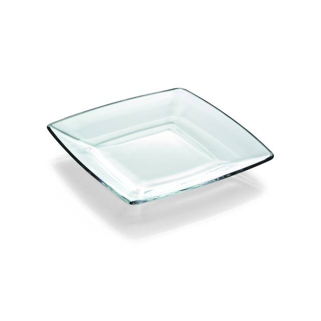 Majestic Gifts European High Quality Glass Square Salad/ Dessert Plates- 7" Diameter- S/6