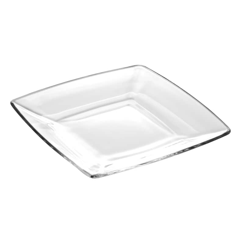 Majestic Gifts European High Quality Glass Square Dinner Plates- 9" Diameter- S/6