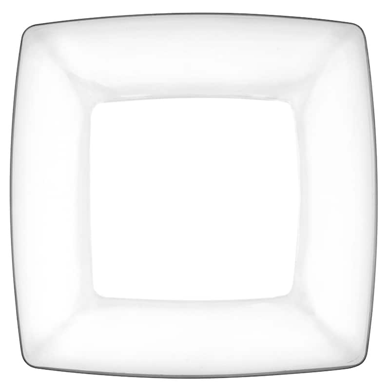 Majestic Gifts European High Quality Glass Square Dinner Plates- 9" Diameter- S/6