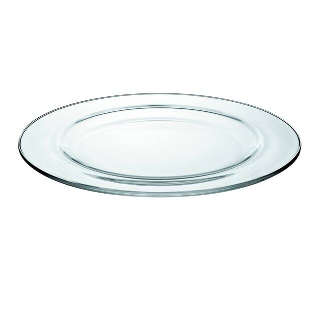 Majestic Gifts European High Quality Glass Round Dinner Plates- 11" Diameter- S/6