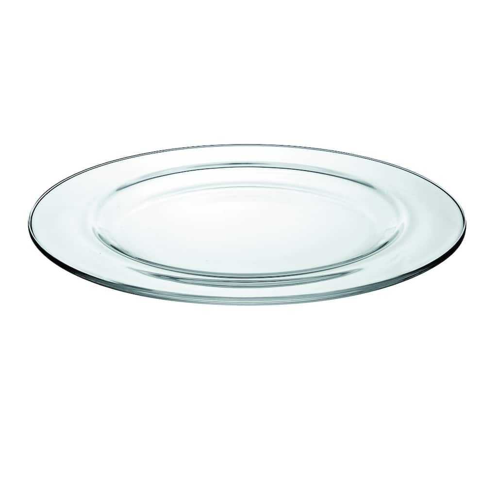 Majestic Gifts European High Quality Glass Round Dinner Plates- 11" Diameter- S/6