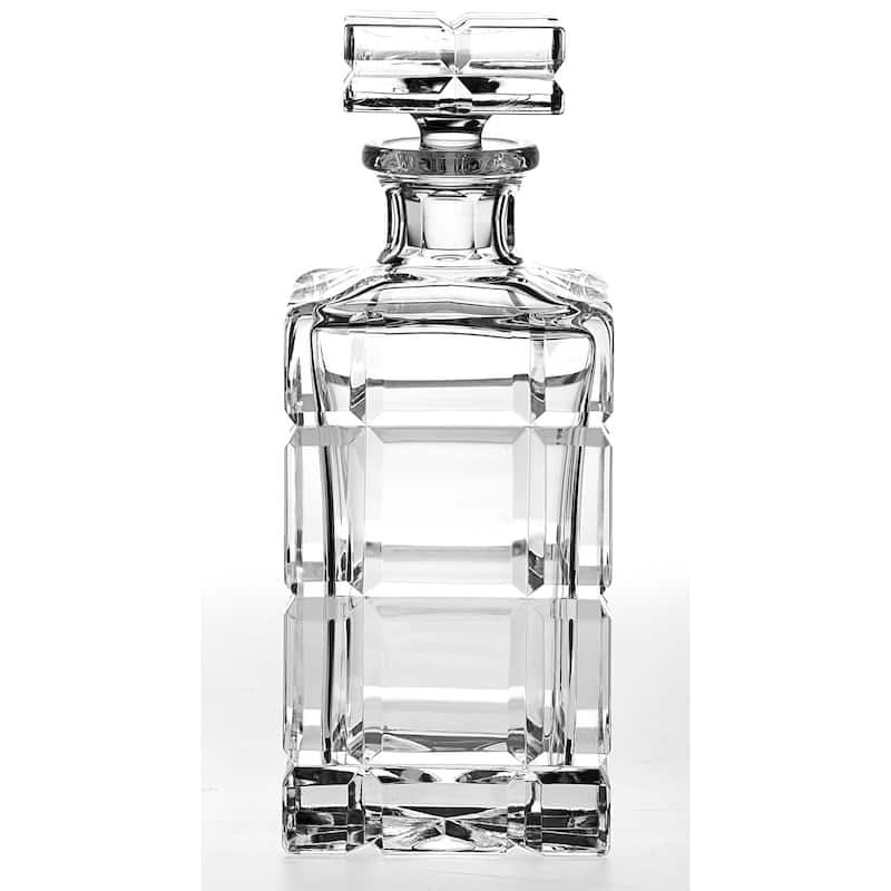 Majestic Gifts European Handcut Crystal Whiskey Square Decanter - 30 Oz.