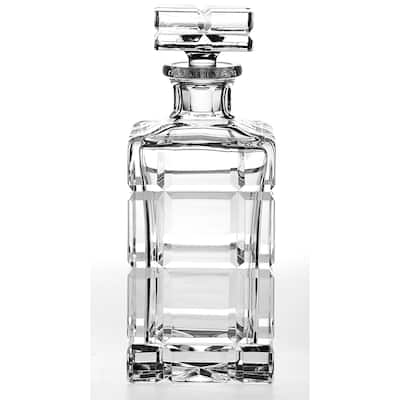 Majestic Gifts European Handcut Crystal Whiskey Square Decanter - 30 Oz.