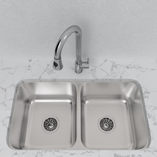 Double Basin Stainless Steel Undermount Sink Overstock 21175340   P26947409 