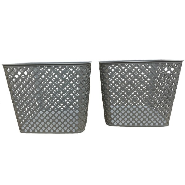Square Deco Basket Grey, 2 Pack