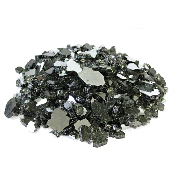 Black 1/4" Reflective Fireglass - 10 lb bag