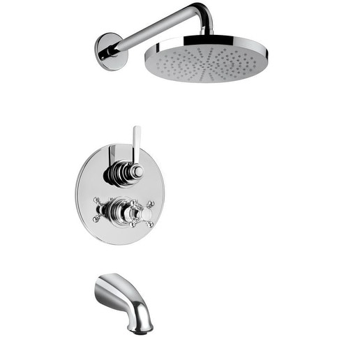 Latoscana Firenze Thermostatic Tub And Shower Set With 2 Way Diverter Volume Control Overstock 21176519