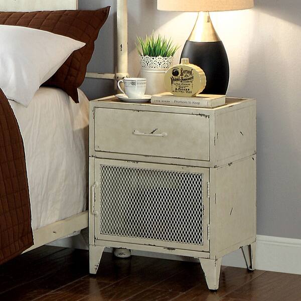 Shop Furniture Of America Ways Industrial Metal 1 Drawer Nightstand Overstock 21176613