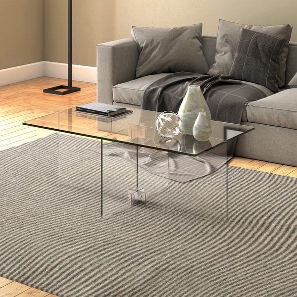 Shop Silver Orchid Carlisle Glass Coffee Table On Sale