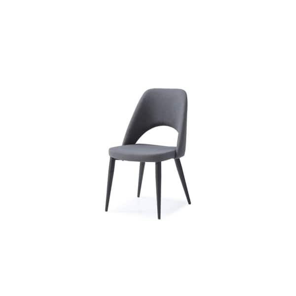 Whiteline Imports Audrey Dining Chair Navy Blue With Powder Coated Metal Legs In Matte Black Set Of Two Overstock 21177138