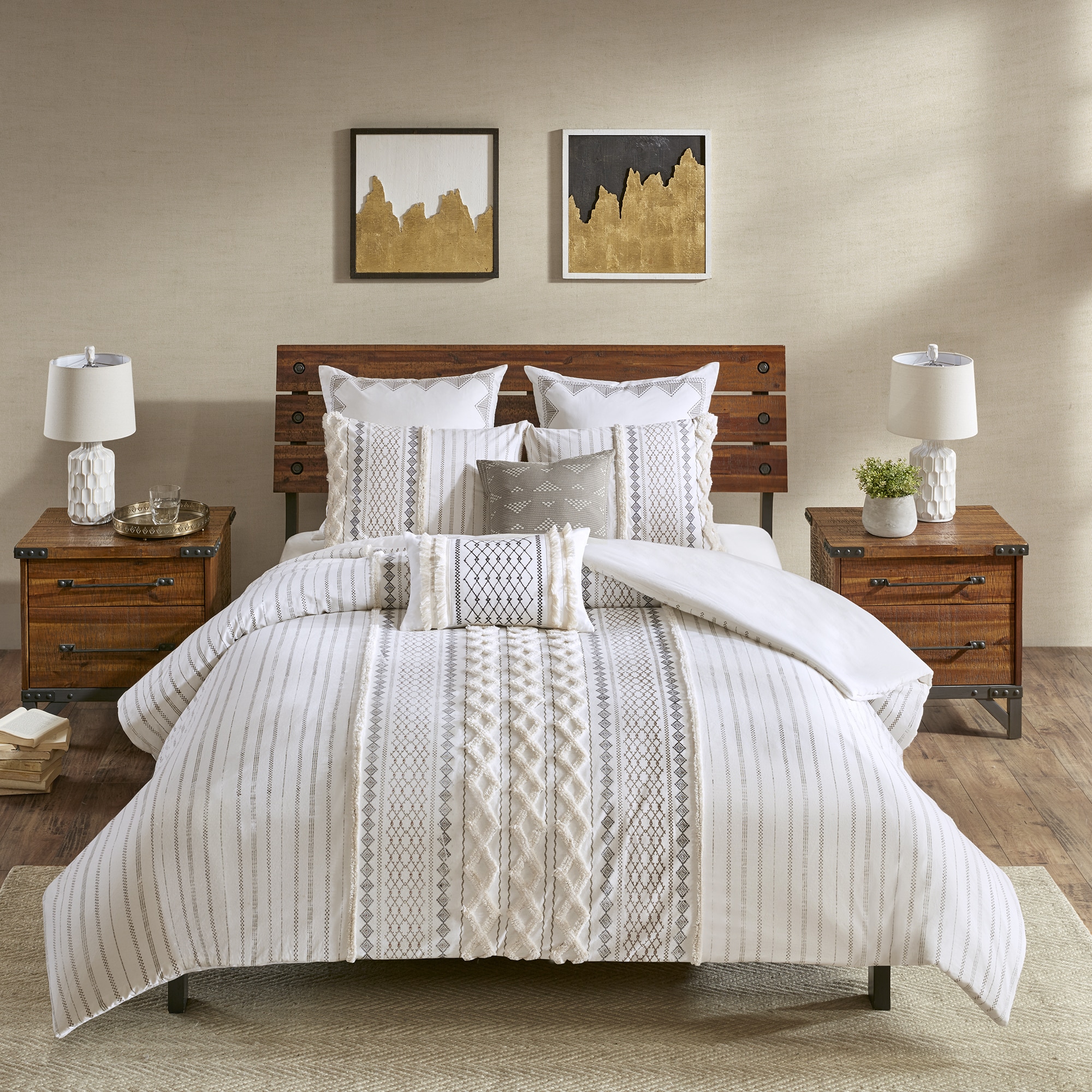 Shop Ink Ivy Imani Cotton 3 Piece King Cal King Size Duvet Cover