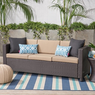 Puerta Outdoor (PE) Wicker 3 Seater Sofa by Christopher Knight Home