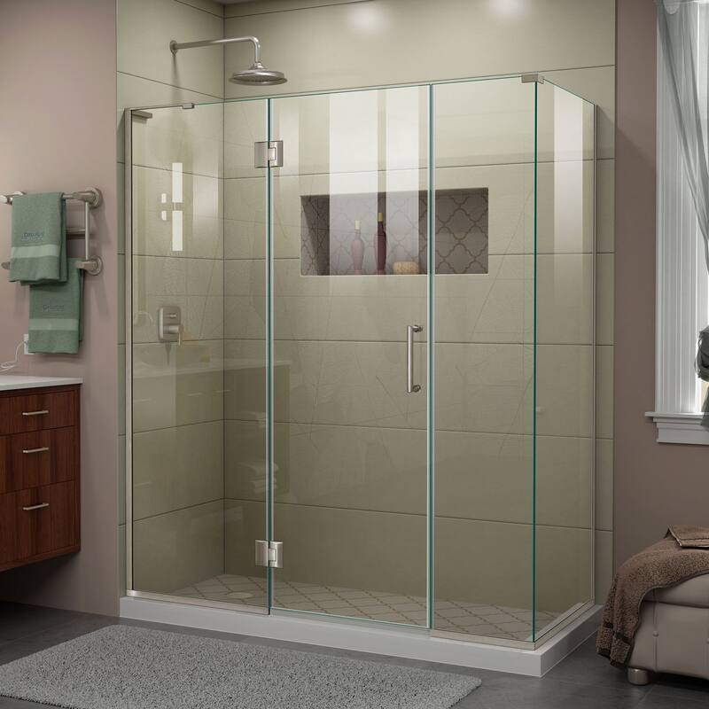 DreamLine Unidoor-X 64 1/2 in. W x 30 3/8 in. D x 72 in. H Frameless Hinged Shower Enclosure - 30.38" x 64.5" - 30.38" x 64.5"